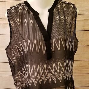 1. State sleeveless tank blouse sheer flowy sz Lg